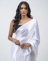 ETHNIC FUSION PLAIN SILK SAREE